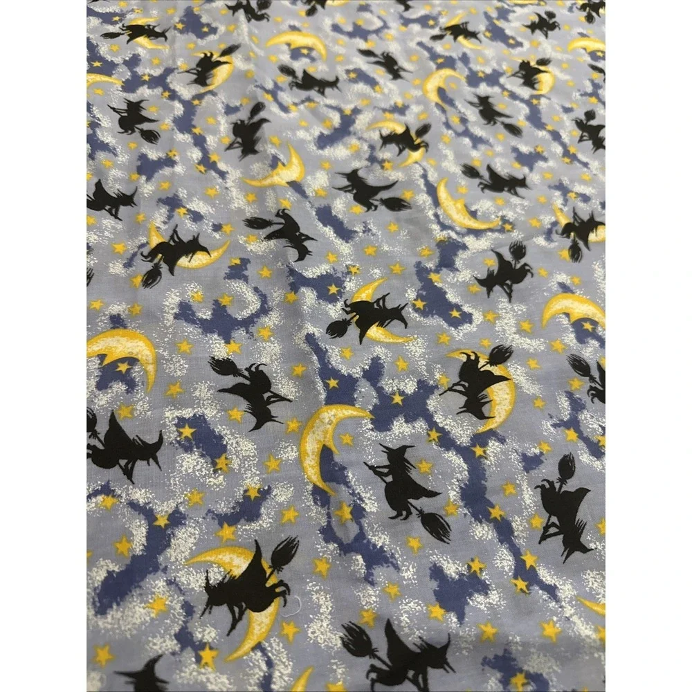 Halloween Fabric Spooky Witch Moon Star Sky Cotton 3 Yards